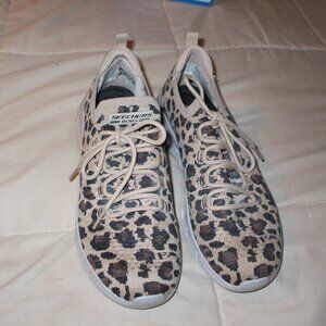 Skechers Womens' Bobs Animal Print Sneakers-Size 8
